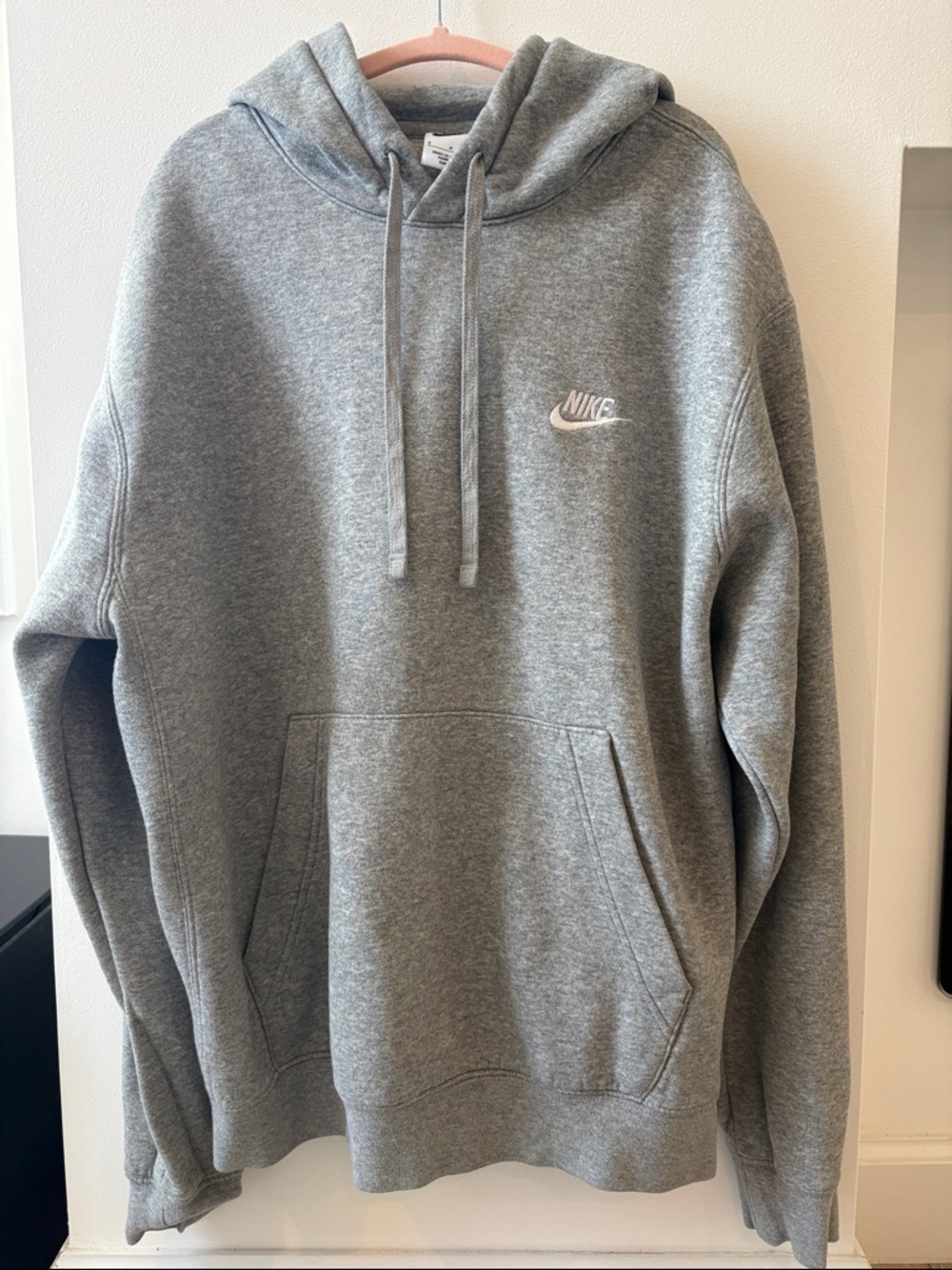Nike Grey Pullover Hoodie with White Swoosh